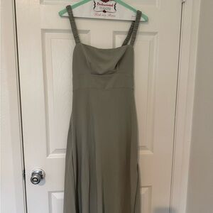 Abercrombie & Fitch Dress SP Midi Open Tie Sage wedding Guest Dress